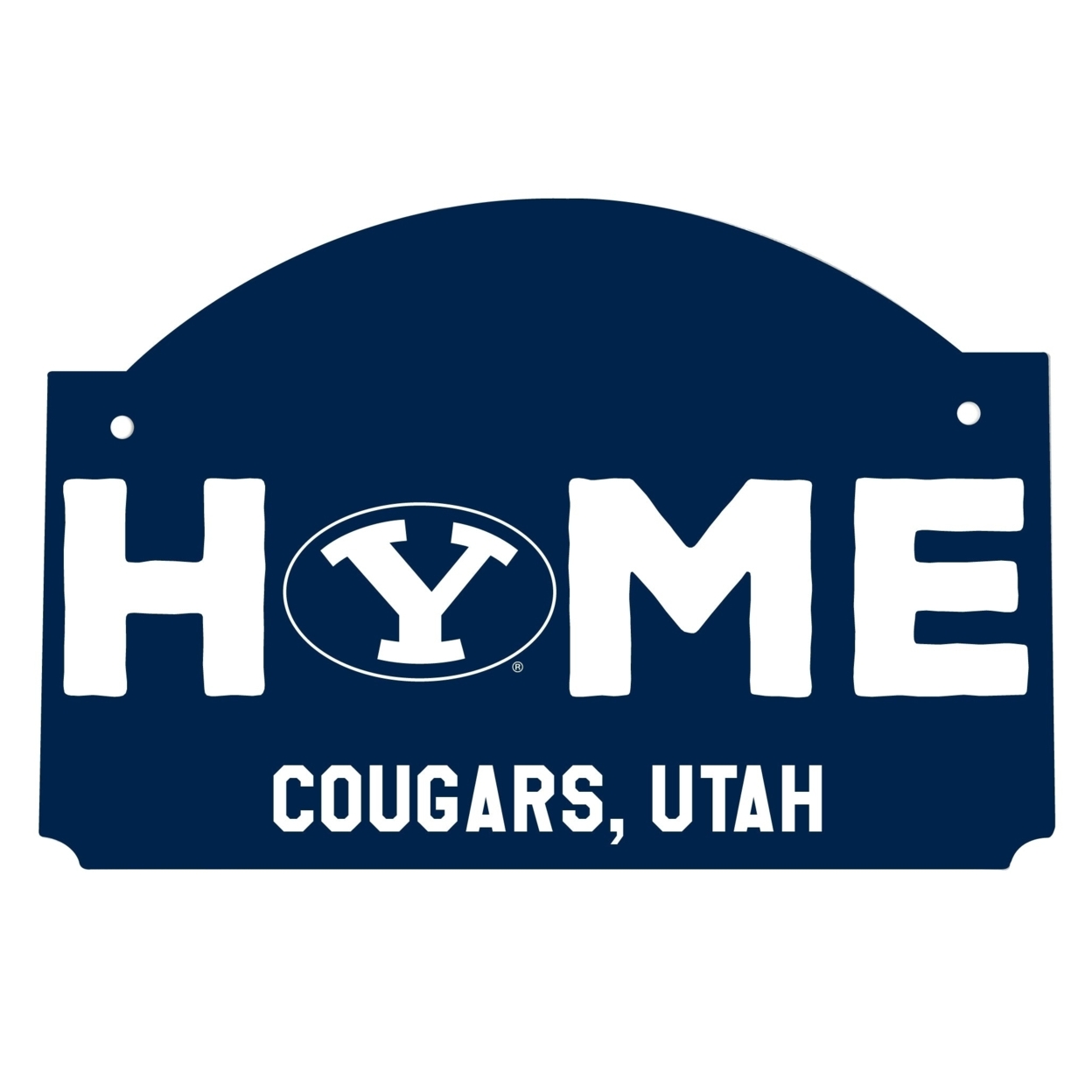 Brigham Young Cougars Wood Sign With String