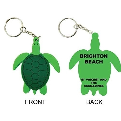 Brighton Beach St Vincent And The Grenadines Souvenir Green Turtle Keychain