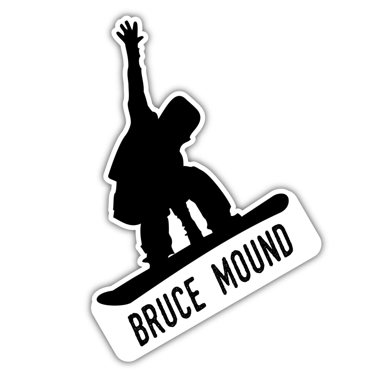 Bruce Mound Wisconsin Ski Adventures Souvenir 4 Inch Vinyl Decal Sticker Mountain Design
