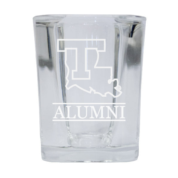 Louisiana Tech Bulldogs Alumni Etched Square Shot Glass