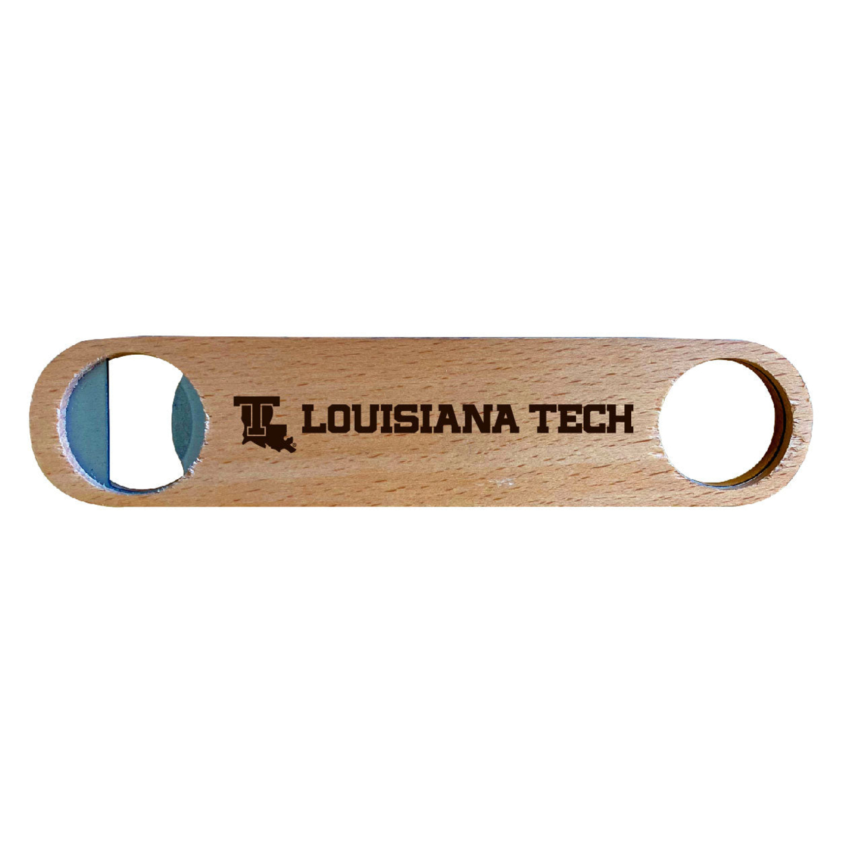 Louisiana Tech Bulldogs Laser Etched Wooden Bottle Opener College Logo Design