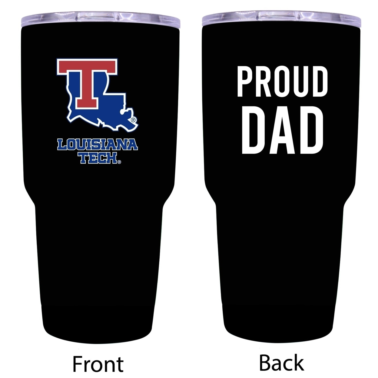 Louisiana Tech Bulldogs Proud Dad 24 Oz Insulated Stainless Steel Tumblers Choose Your Color.
