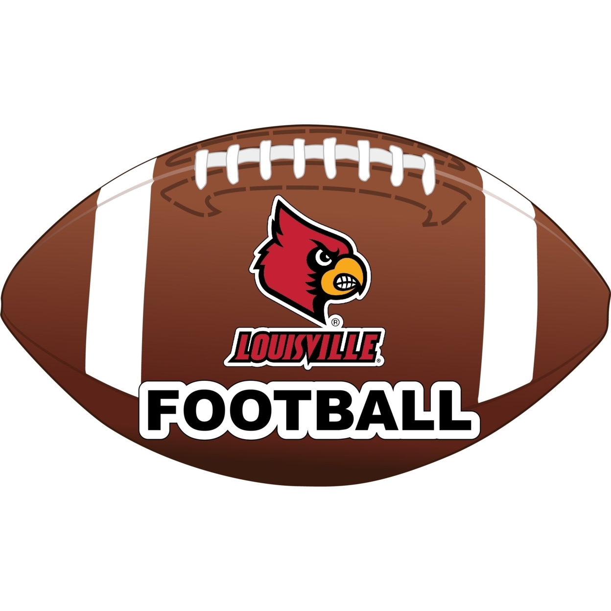 Louisville Cardinals 4-Inch NCAA Football Vinyl Decal Sticker