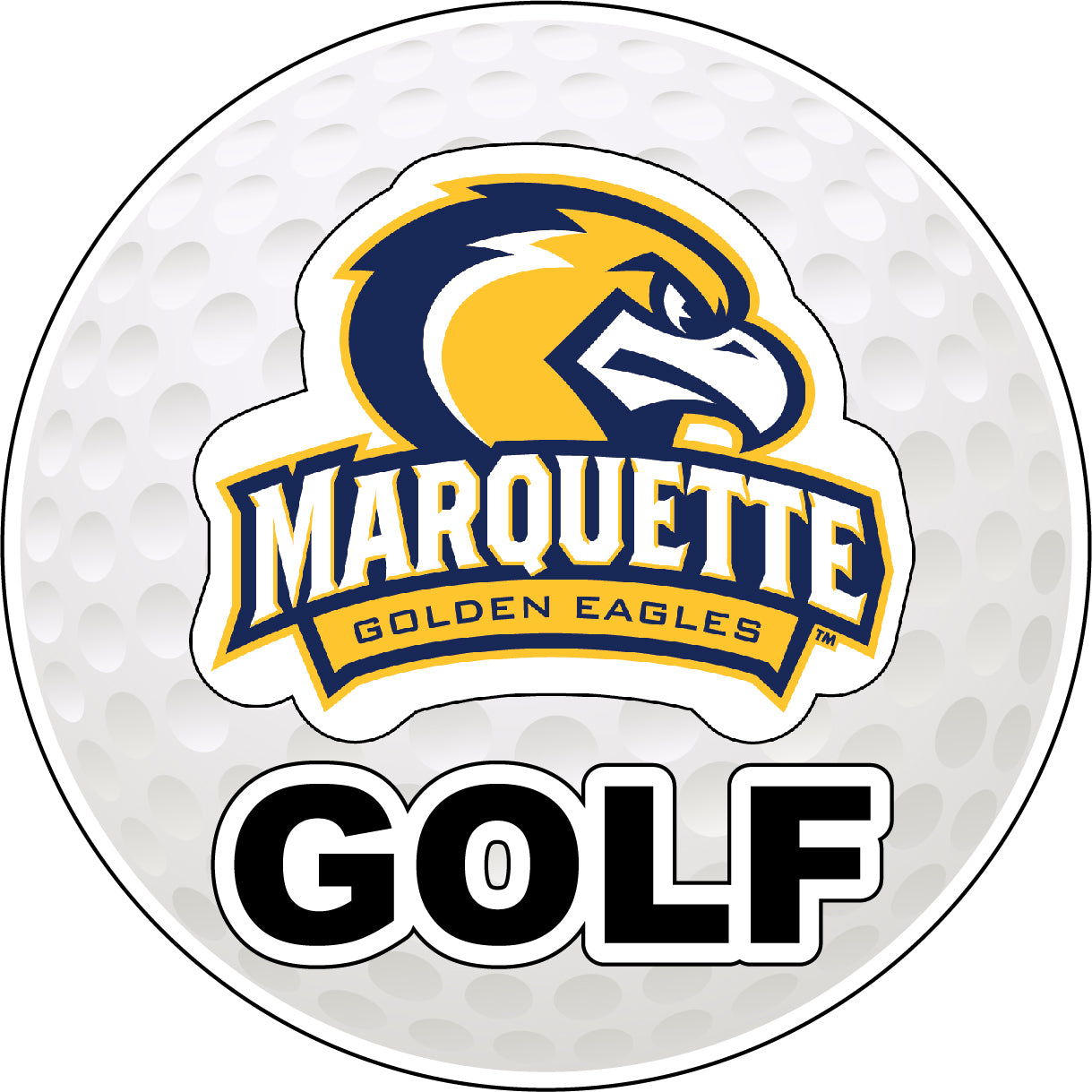 Marquette Golden Eagles 4-Inch Round Golf Ball Vinyl Decal Sticker