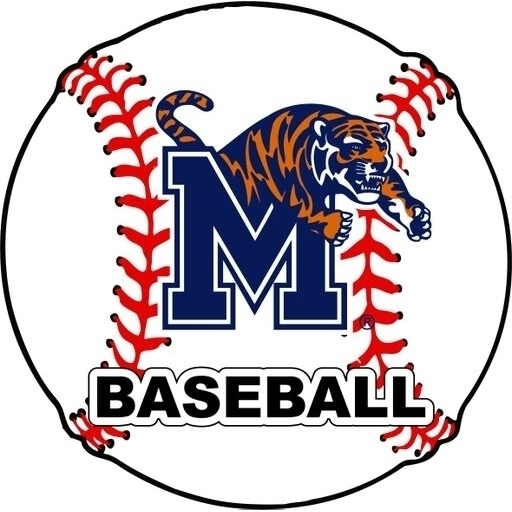 Memphis Tigers 4-Inch Round Baseball Vinyl Decal Sticker