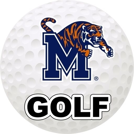 Memphis Tigers 4-Inch Round Golf Ball Vinyl Decal Sticker