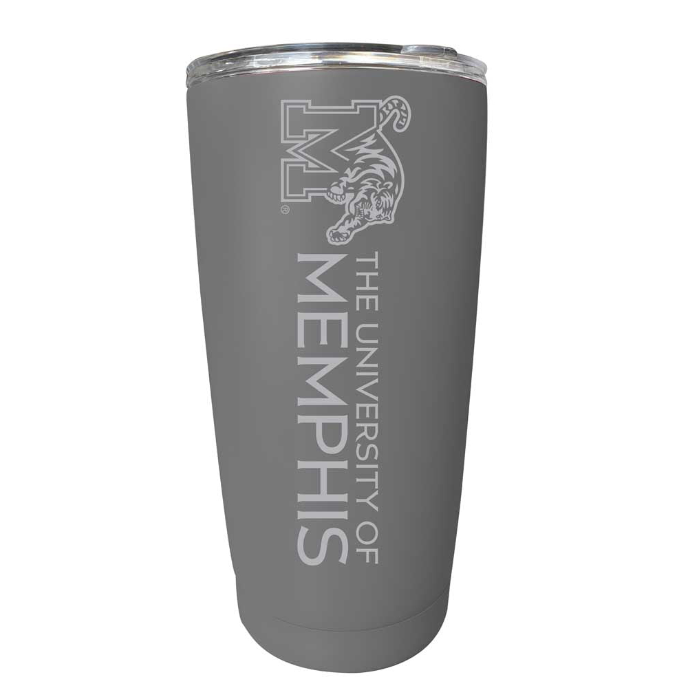 Memphis Tigers Etched 16 Oz Stainless Steel Tumbler (Gray)