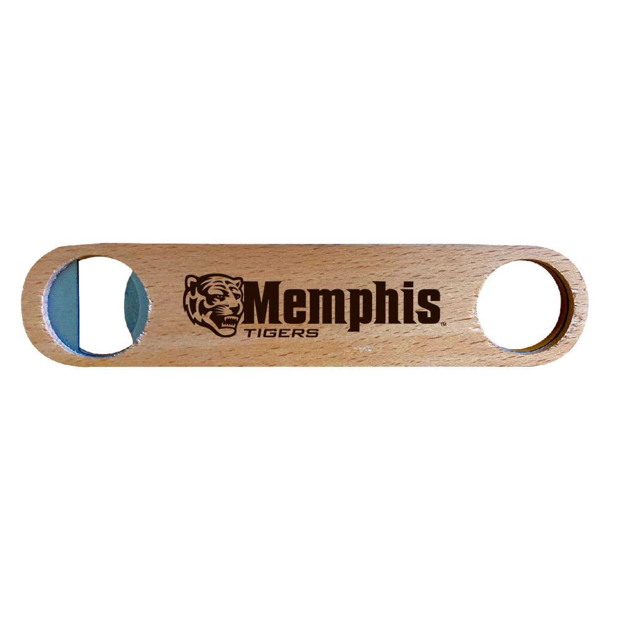 Memphis Tigers Laser Etched Wooden Bottle Opener College Logo Design