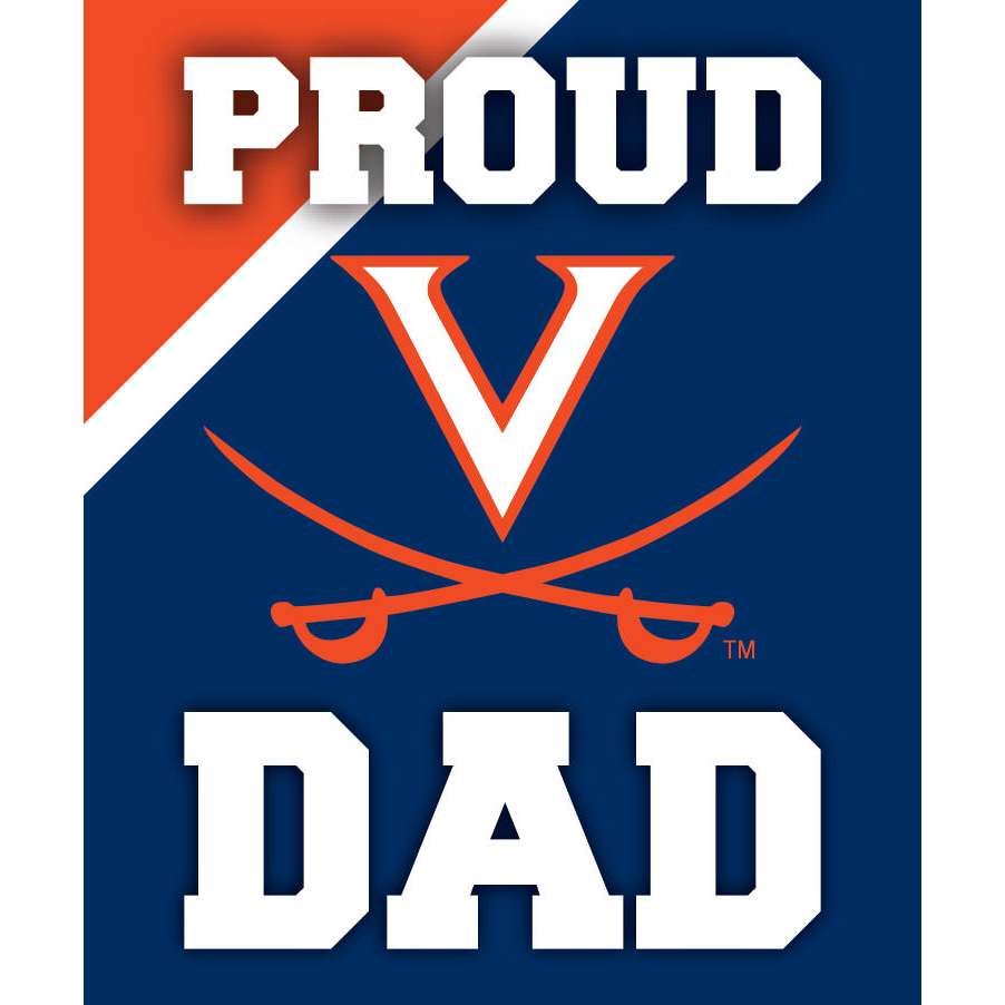 Virginia Cavaliers NCAA Collegiate 5x6 Inch Rectangle Stripe Proud Dad Decal Sticker