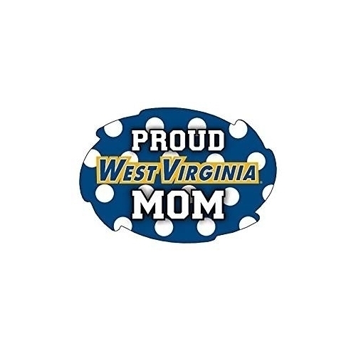 West Virginia Mountaineers NCAA Collegiate Trendy Polka Dot Proud Mom 5 X 6 Swirl Decal Sticker