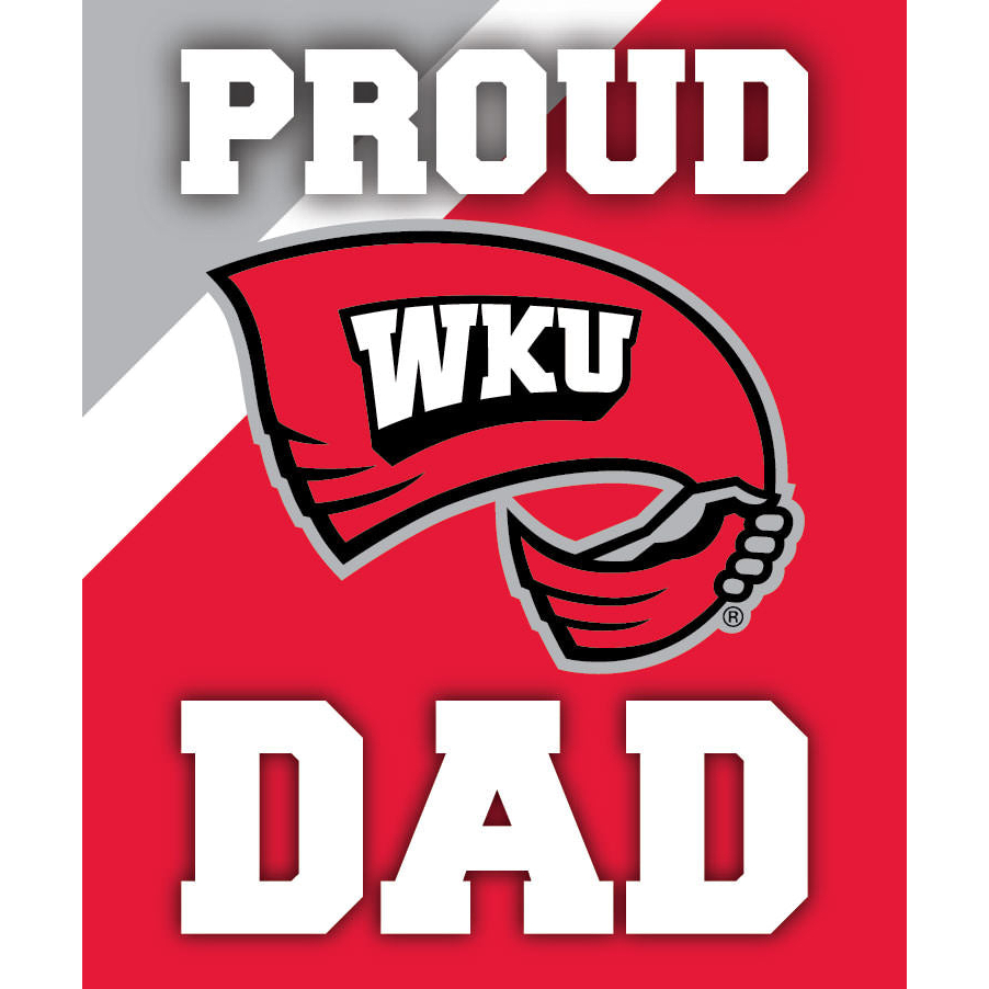 Western Kentucky University Hilltoppers NCAA Collegiate 5x6 Inch Rectangle Stripe Proud Dad Decal Sticker