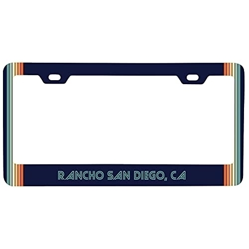 Rancho San Diego California Car Metal License Plate Frame Retro Design