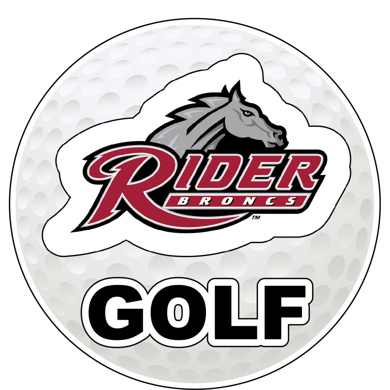 Rider University Broncs 4-Inch Round Golf Ball Vinyl Decal Sticker