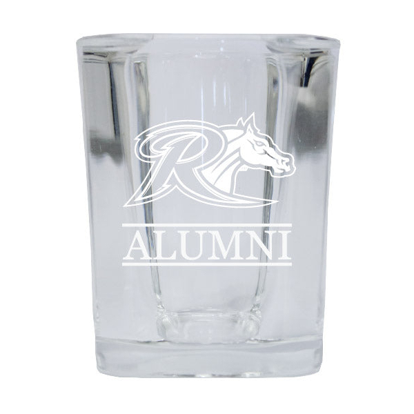 Rider University Broncs Alumni Etched Square Shot Glass
