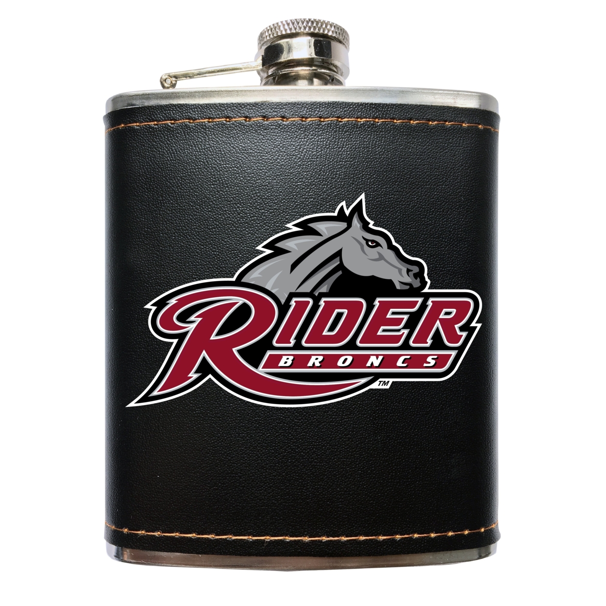 Rider University Broncs Black Stainless Steel 7 Oz Flask