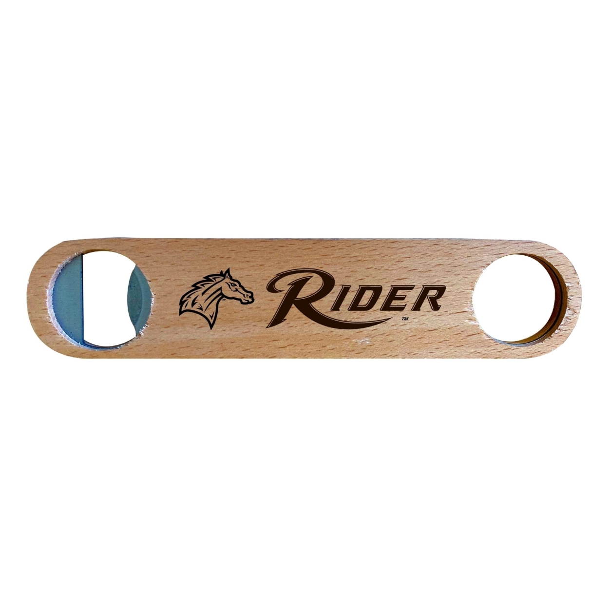 Rider University Broncs Laser Etched Wooden Bottle Opener College Logo Design