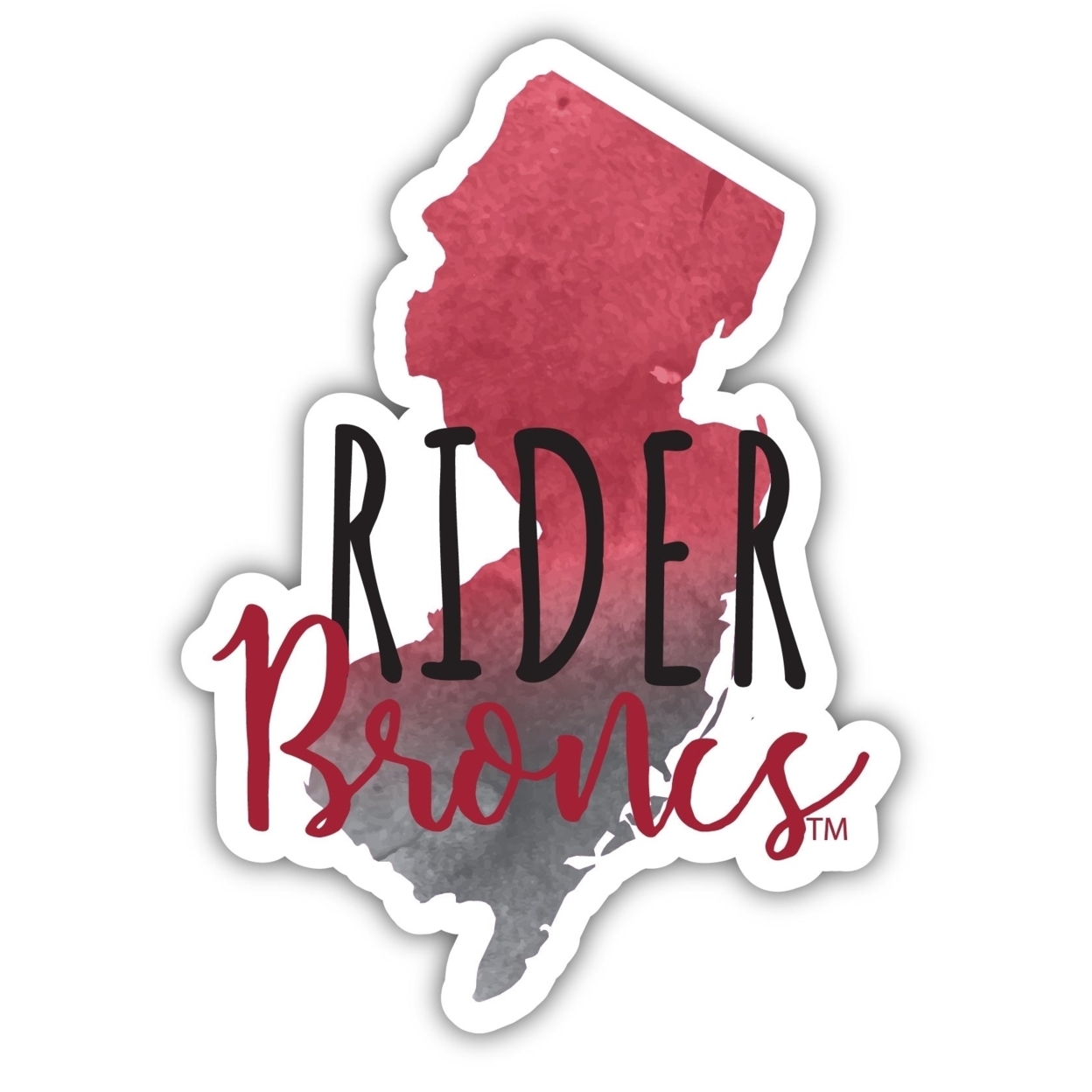 Rider University Broncs Watercolor State Die Cut Decal 2-Inch