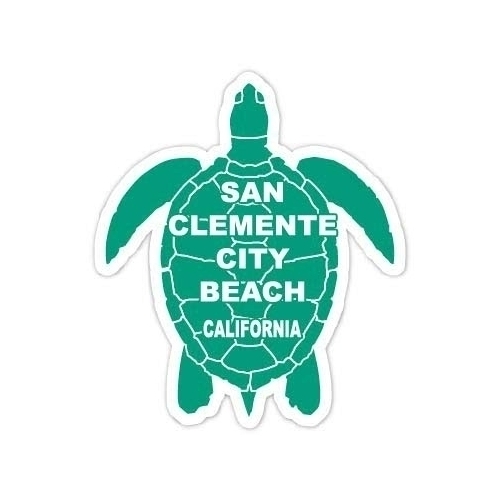 San Clemente City Beach California Souvenir 4 Inch Green Turtle Shape Decal Sticker