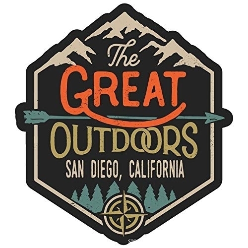 San Diego California The Great Outdoors Design 4-Inch Fridge Magnet