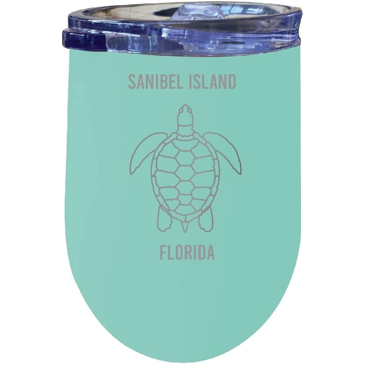 Sanibel Island Florida Seafoam Wine Tumbler