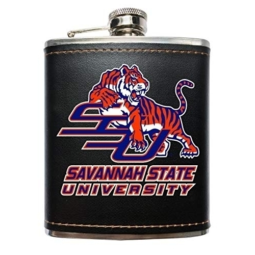 Savannah State University Black Stainless Steel 7 Oz Flask