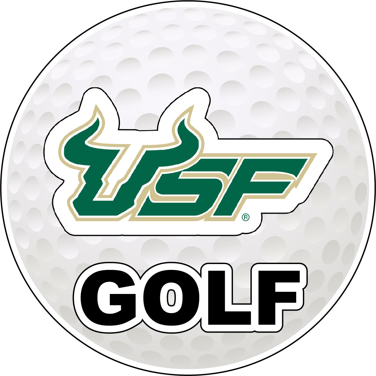 South Florida Bulls 4-Inch Round Golf Ball Vinyl Decal Sticker