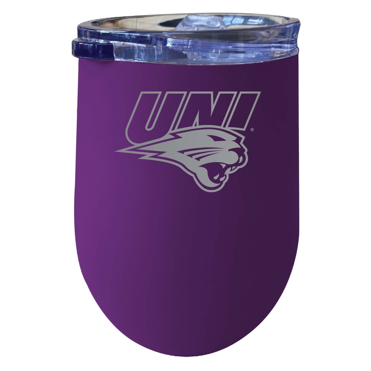 Northern Iowa Panthers 12 Oz Etched Insulated Wine Stainless Steel Tumbler Purple
