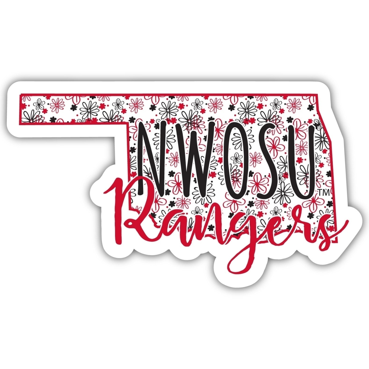 Northwestern Oklahoma State University Floral State Die Cut Decal 2-Inch