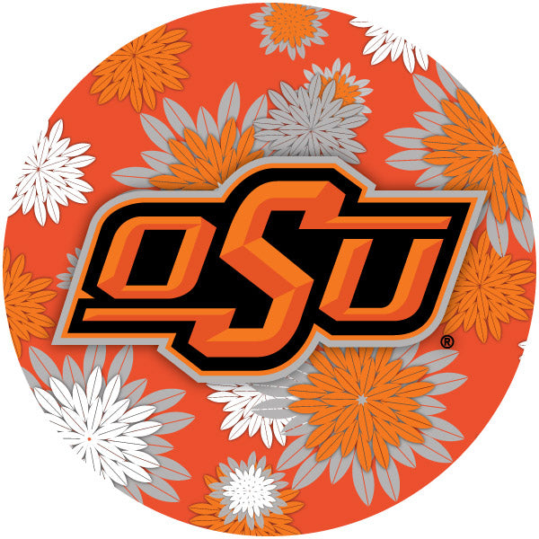 Oklahoma State Cowboys 4 Inch Round Floral Magnet