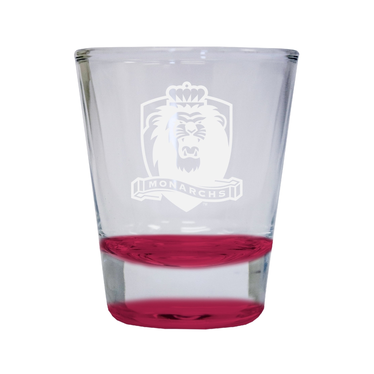 Old Dominion Monarchs Etched Round Shot Glass 2 Oz Red