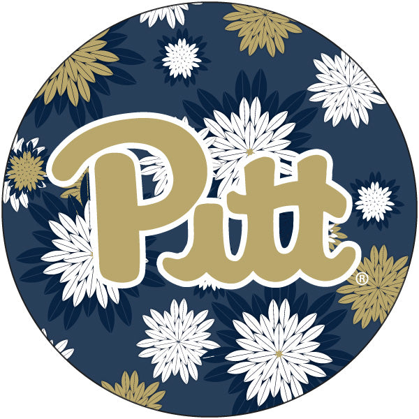 Pittsburgh Panthers 4 Inch Round Floral Magnet