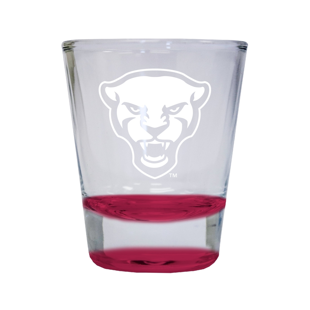 Pittsburgh Panthers Etched Round Shot Glass 2 Oz Red