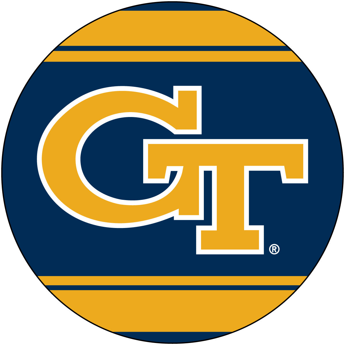 R And R Imports, Inc Georgia Tech Yellow Jackets Collegiate 4 Inch Round Trendy Polka Dot Magnet