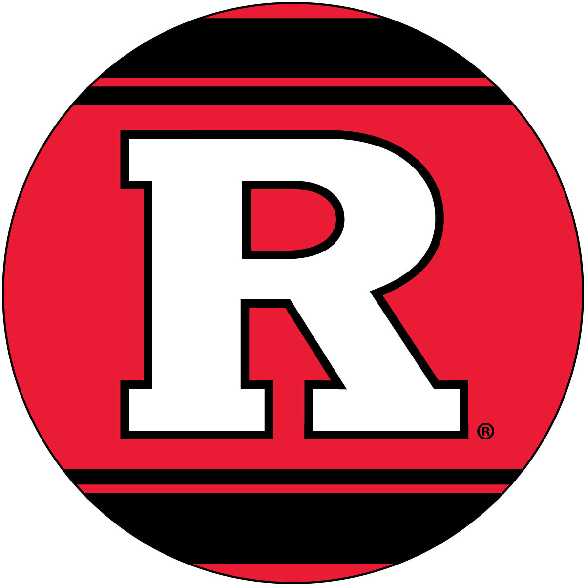 Rutgers Scarlet Knights 4 Inch Round Trendy Stripe Magnet