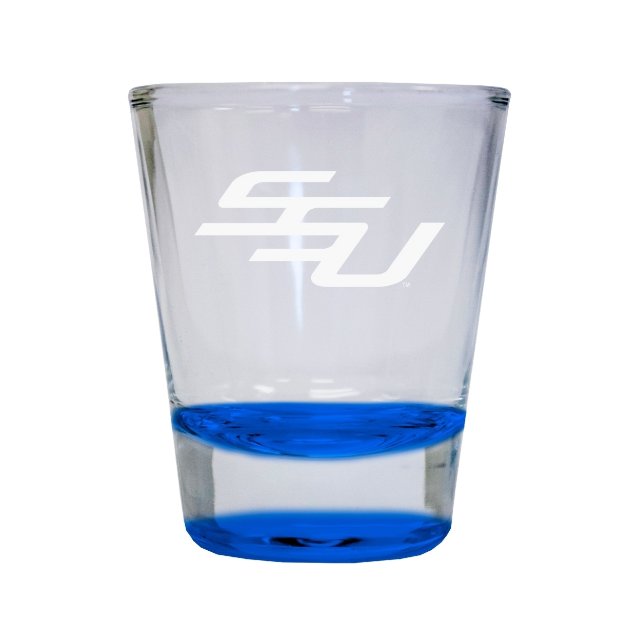 Savannah State University Etched Round Shot Glass 2 Oz Blue