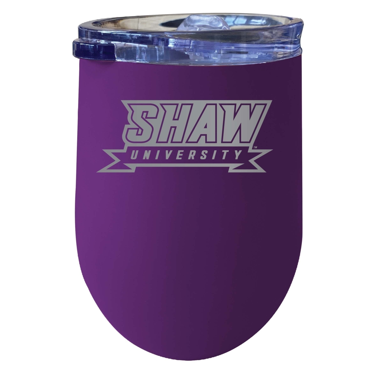 Shaw University Bears 12 Oz Etched Insulated Wine Stainless Steel Tumbler Purple