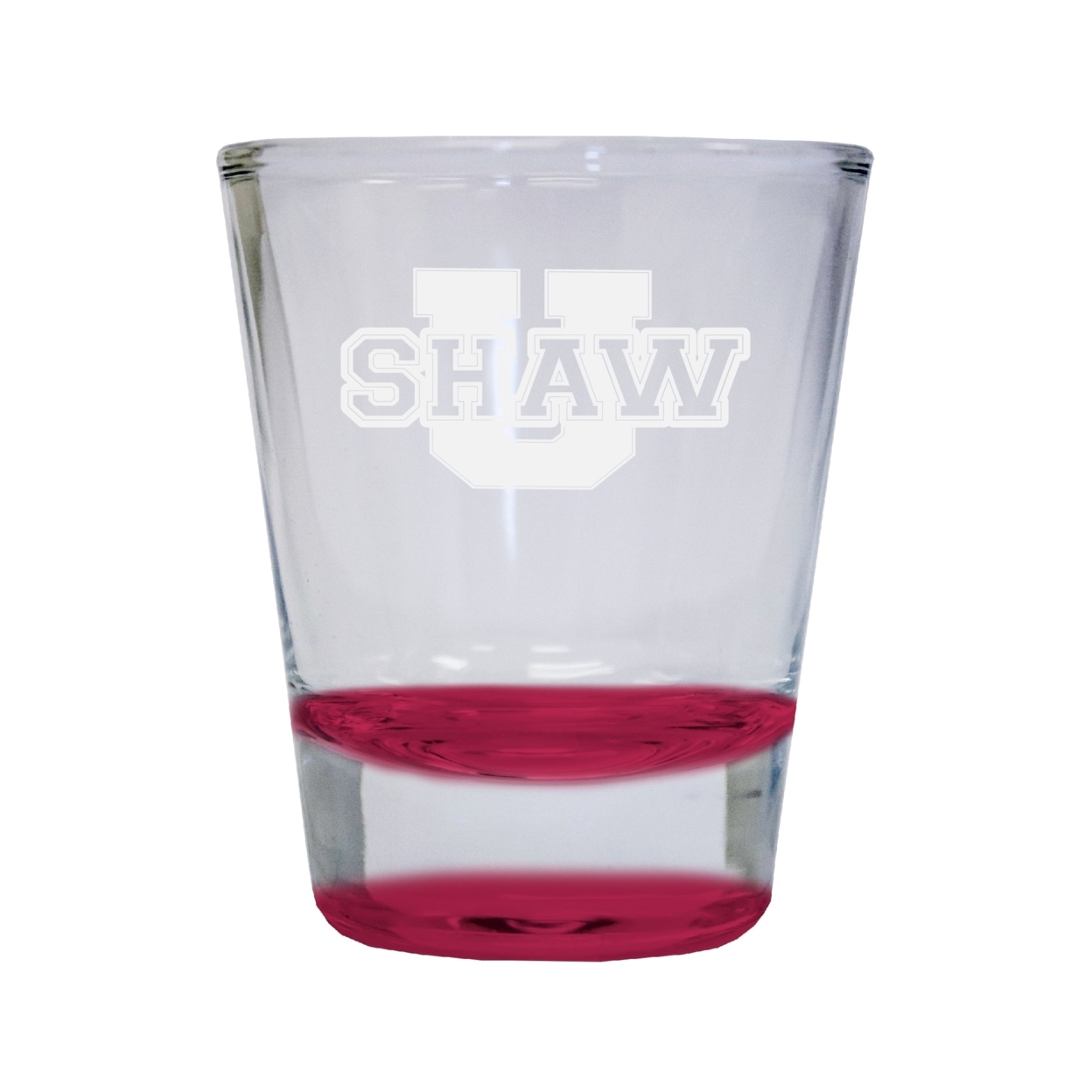 Shaw University Bears Etched Round Shot Glass 2 Oz Red