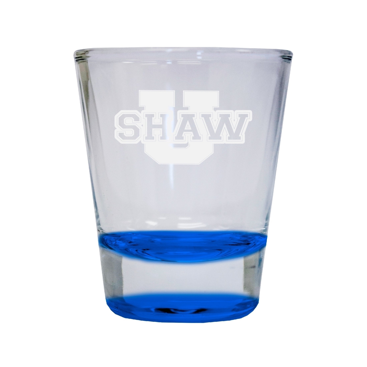 Shaw University Bears Etched Round Shot Glass 2 Oz Blue