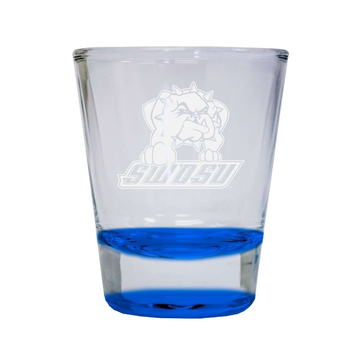 Southwestern Oklahoma State University Etched Round Shot Glass 2 Oz Blue