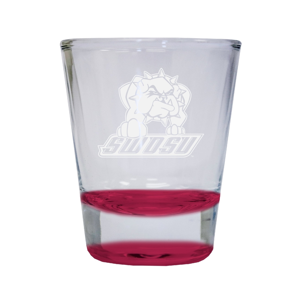 Southwestern Oklahoma State University Etched Round Shot Glass 2 Oz Red
