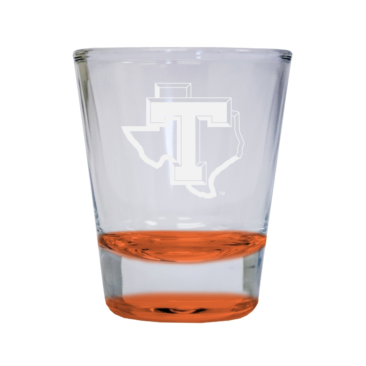 Tarleton State University Etched Round Shot Glass 2 Oz Orange