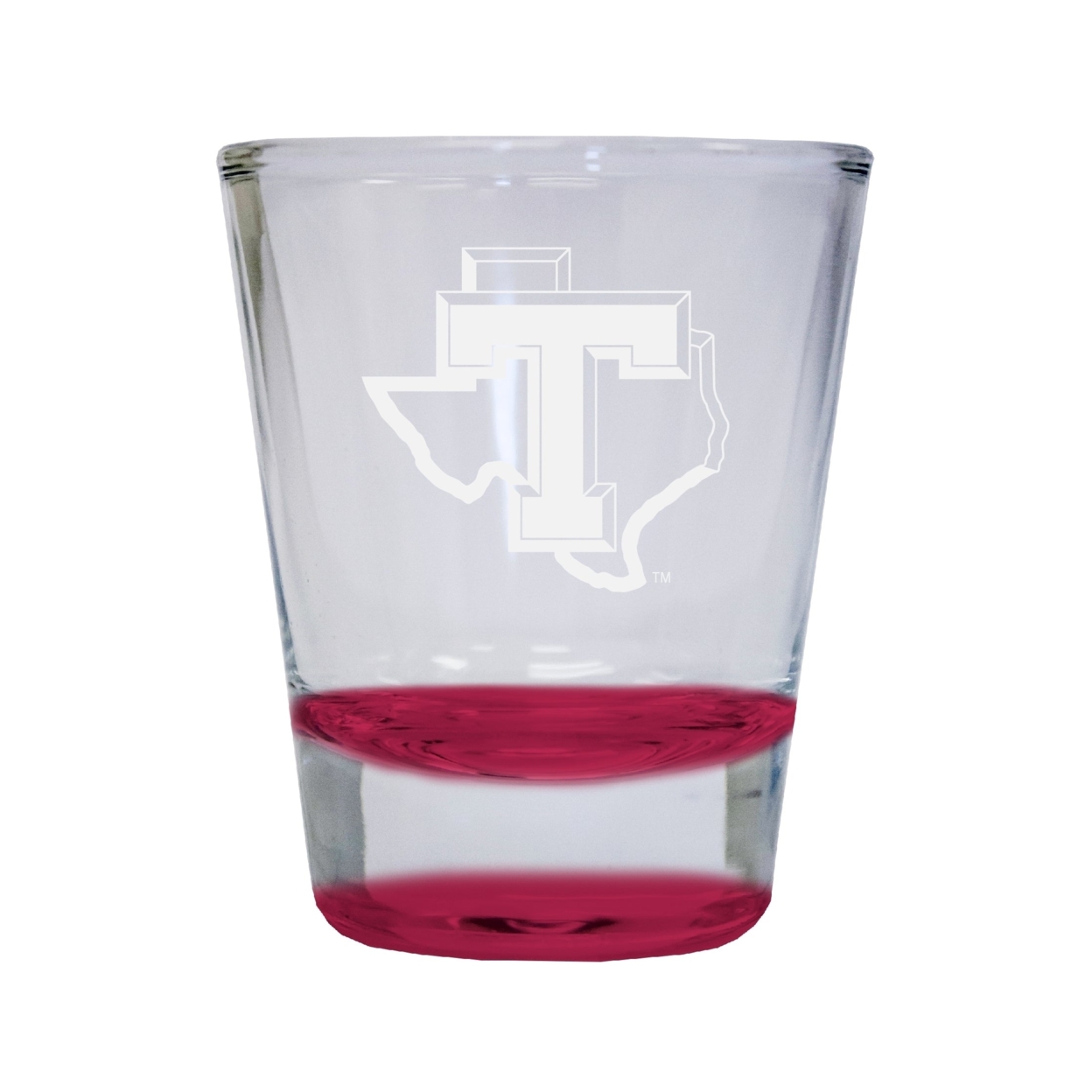 Tarleton State University Etched Round Shot Glass 2 Oz Red