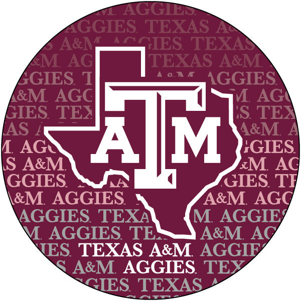 Texas A&M Aggies 4 Inch Round Word Magnet