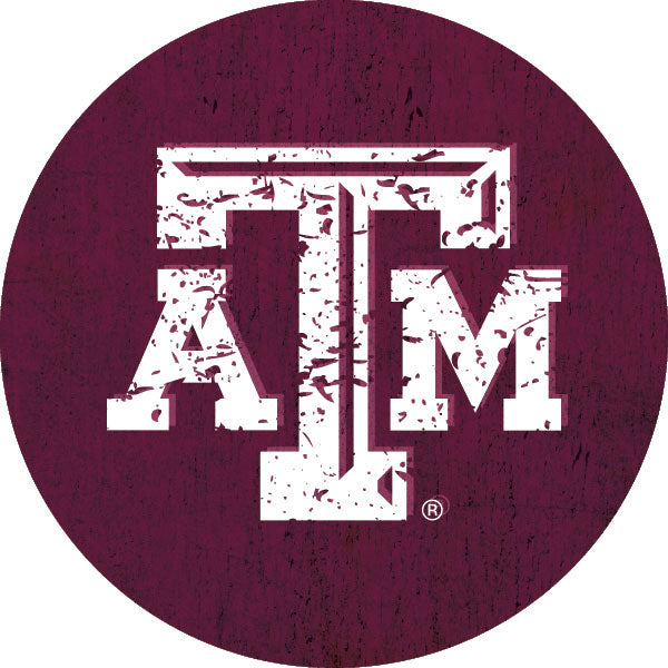 Texas A&M Aggies Distressed Wood Grain 4 Round Magnet