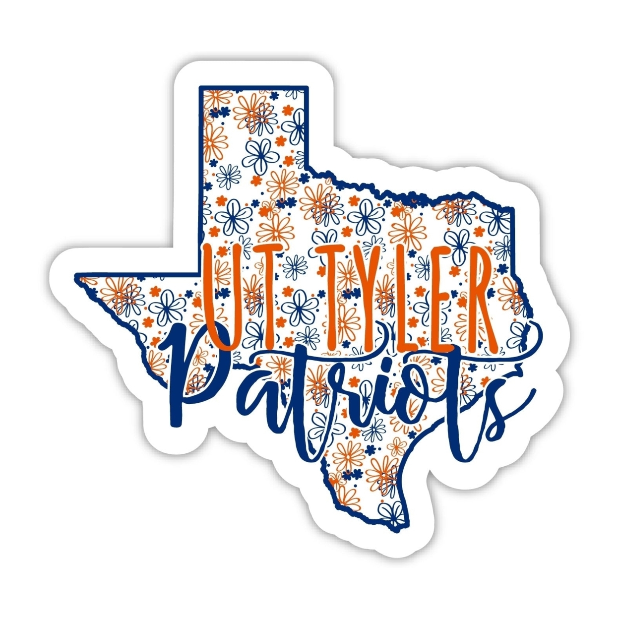 The University Of Texas At Tyler Floral State Die Cut Decal 2-Inch