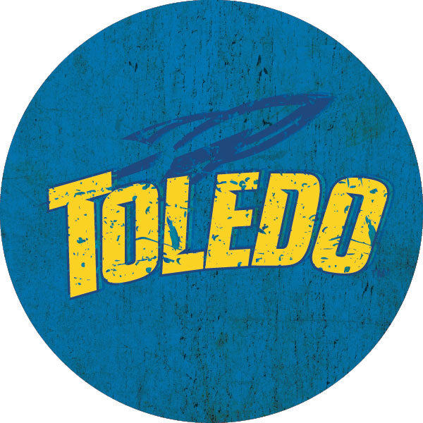 Toledo Rockets Distressed Wood Grain 4 Inch Round Magnet