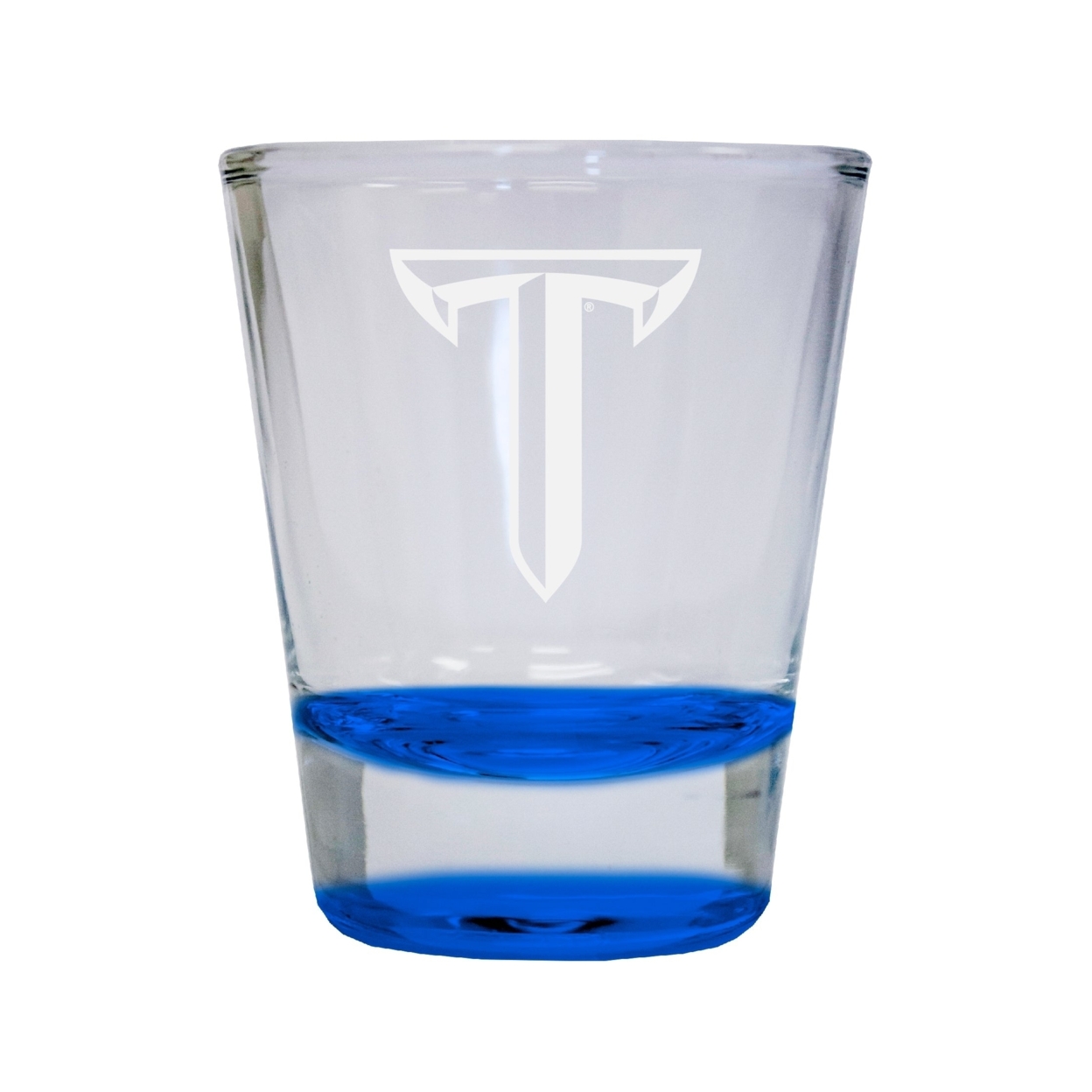 Troy University Etched Round Shot Glass 2 Oz Blue