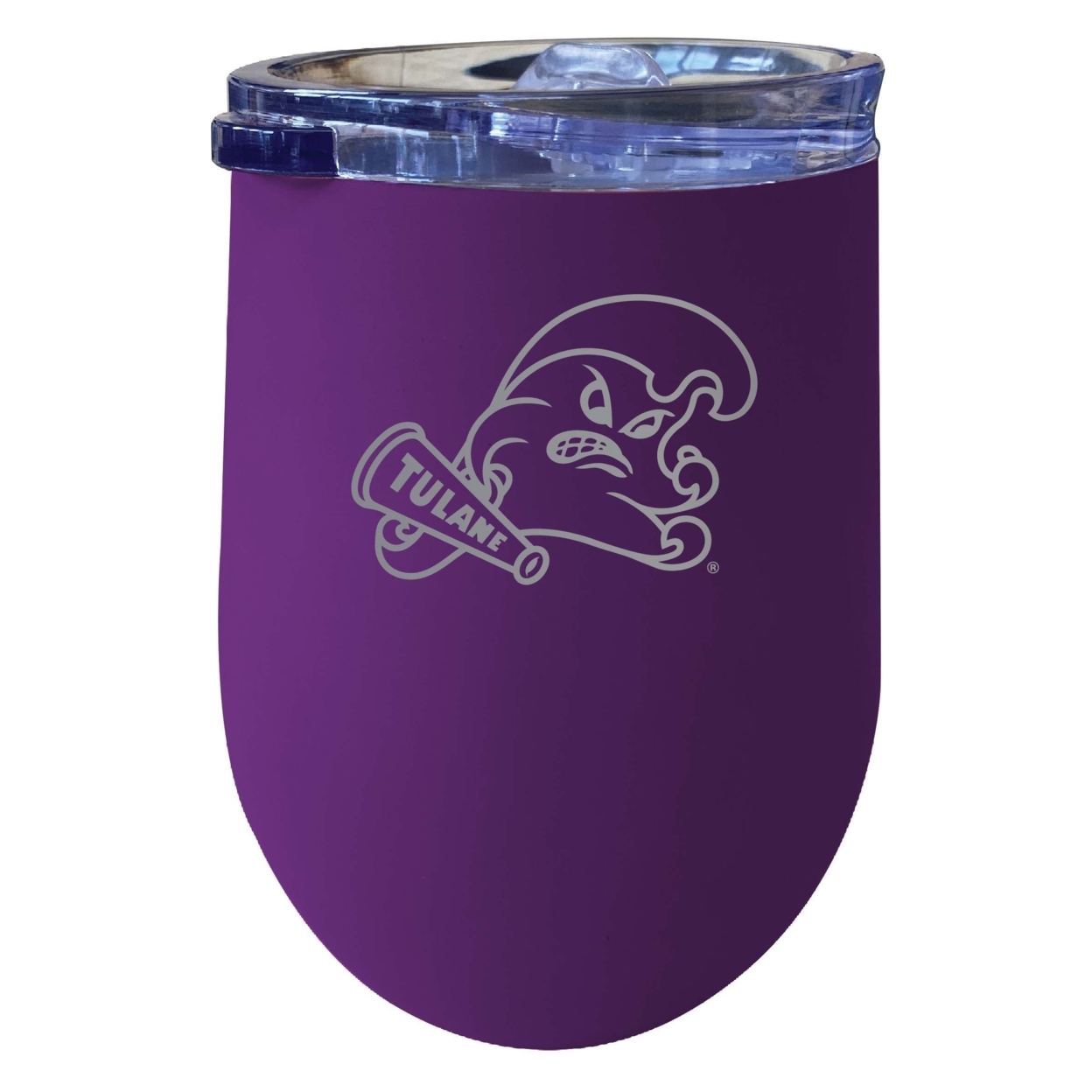 Tulane University Green Wave 12 Oz Etched Insulated Wine Stainless Steel Tumbler Purple