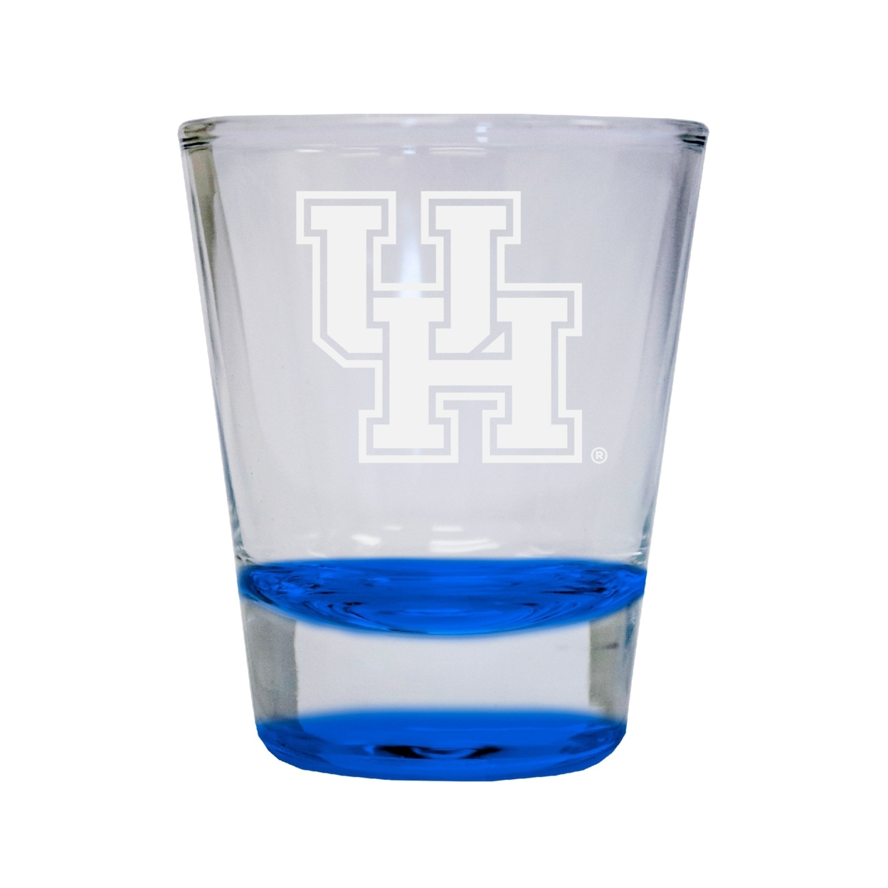 University Of Houston Etched Round Shot Glass 2 Oz Blue