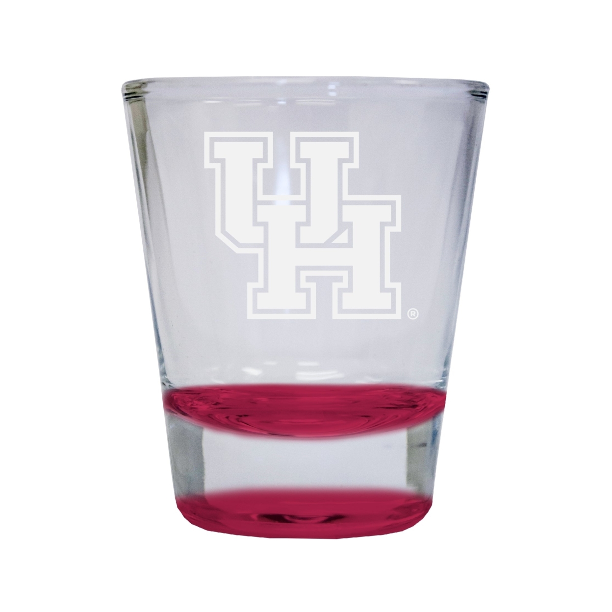 University Of Houston Etched Round Shot Glass 2 Oz Red